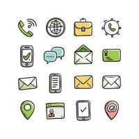 Contact Icon Set Collection Illustration vector