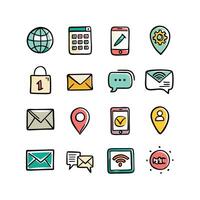 Contact Icon Set Collection Illustration vector