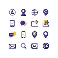 Contact Icon Set Collection Illustration vector
