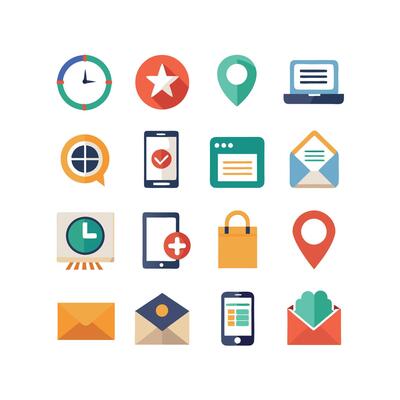 Contact Icon Set Collection Illustration