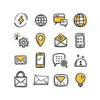 Contact Icon Set Collection Illustration vector