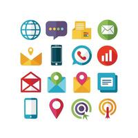 Contact Icon Set Collection Illustration vector