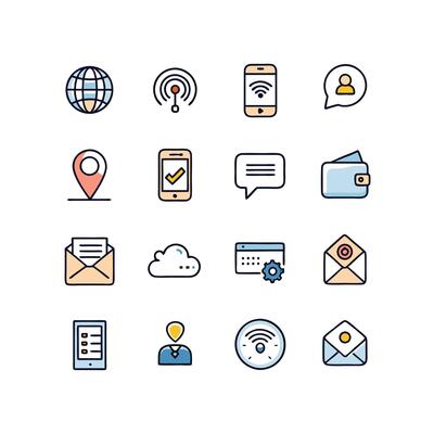 Contact Icon Set Collection Illustration