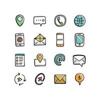 Contact Icon Set Collection Illustration vector