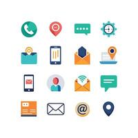 Contact Icon Set Collection Illustration vector