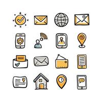 Contact Icon Set Collection Illustration vector