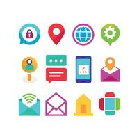 Contact Icon Set Collection Illustration vector