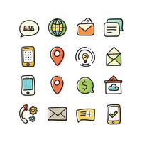 Contact Icon Set Collection Illustration vector