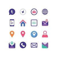 Contact Icon Set Collection Illustration vector