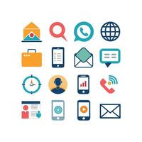 Contact Icon Set Collection Illustration vector