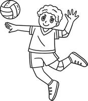 Volleyball Player doing Jump Serve Isolated vector