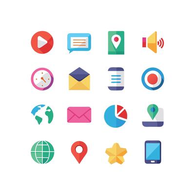 Contact Icon Set Collection Illustration