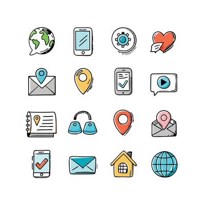 Contact Icon Set Collection Illustration