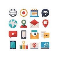 Contact Icon Set Collection Illustration vector