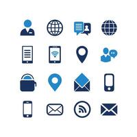 Contact Icon Set Collection Illustration vector