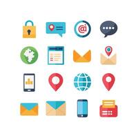 Contact Icon Set Collection Illustration vector