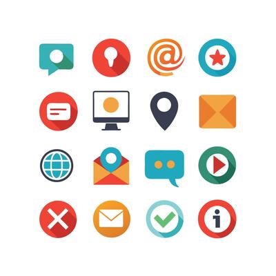 Contact Icon Set Collection Illustration