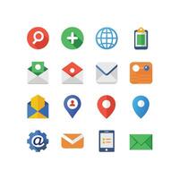 Contact Icon Set Collection Illustration vector