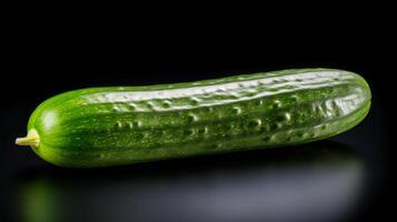 cucumber on a black background. Neural network photo