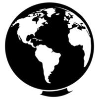 globe black silhouette illustration vector