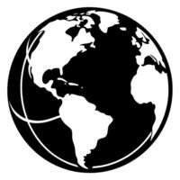 globe black silhouette illustration vector