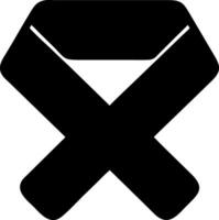 ribbon black fill icon vector