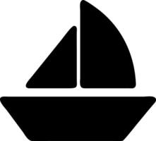 sailboat black fill icon vector