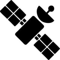 satellite black fill icon vector