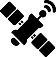 satellite black fill icon vector