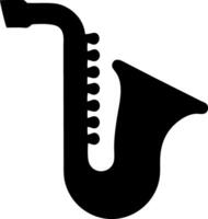 saxophone black fill icon vector