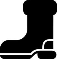 ski boot black fill icon vector
