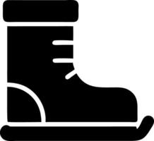 ski boot black fill icon vector