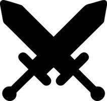 swords black fill icon vector