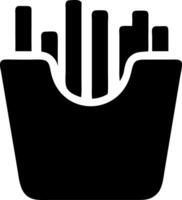 french fries black fill icon vector