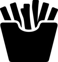 french fries black fill icon vector
