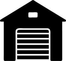 garage black fill icon vector