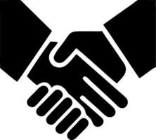 handshake black fill icon vector
