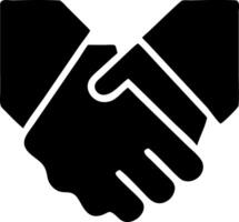 handshake black fill icon vector