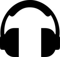 headphone black fill icon vector