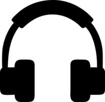 headphone black fill icon vector