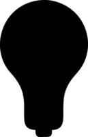 lightbulb black fill icon vector