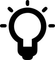 lightbulb black fill icon vector