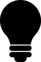 lightbulb black fill icon vector