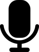 microphone black fill icon vector