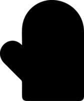 mitten black fill icon vector