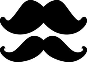 mustache black fill icon vector