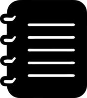 notebook black fill icon vector
