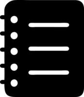 notebook black fill icon vector