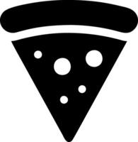 pizza slice black fill icon vector