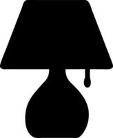 table lamp black fill icon vector